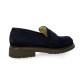 Pao Mocassins cuir velours marine