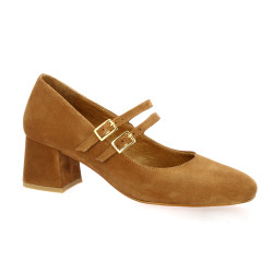 Pao Babies cuir velours camel