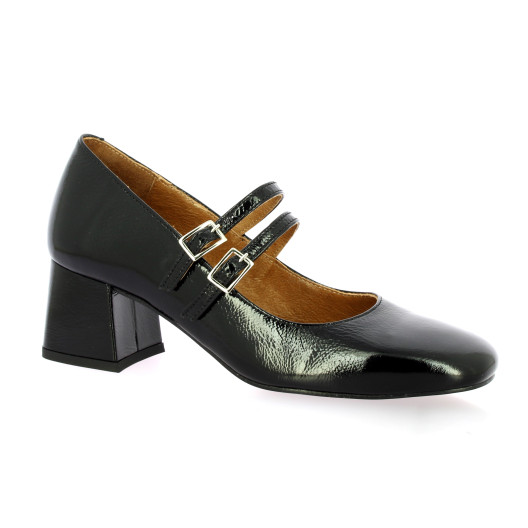 Pao Babies cuir vernis noir