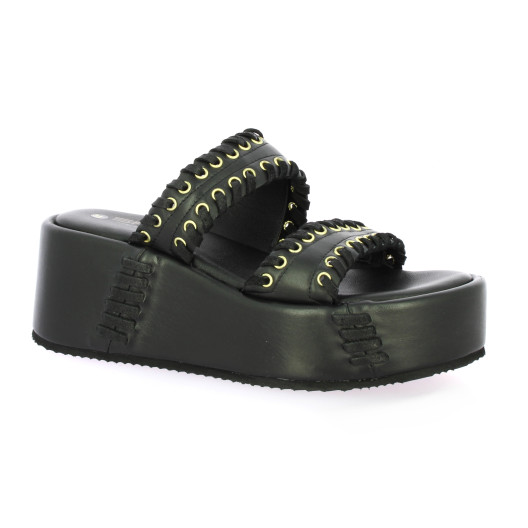 Spaziozero Mules cuir noir