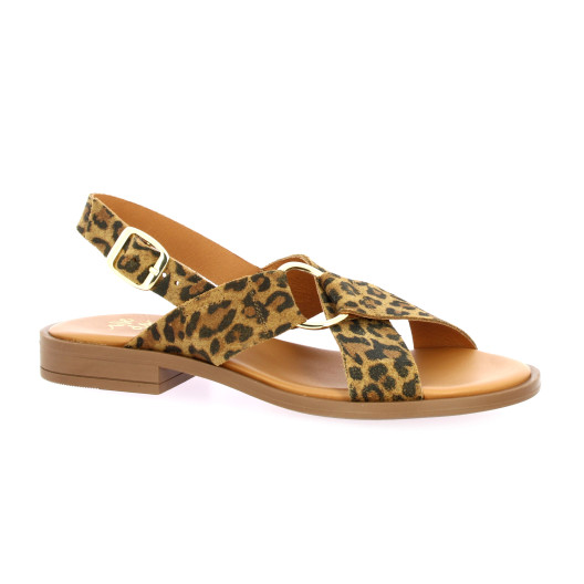We do Nu pieds cuir velours leopard