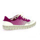Fabiolas Baskets cuir velours fushia