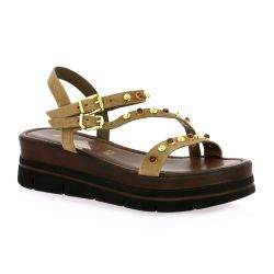 18+ Nu pieds cuir velourscamel