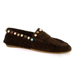 Inuovo Mocassins cuir veloursmarron