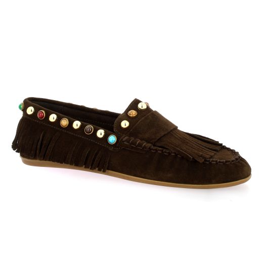Inuovo Mocassins cuir veloursmarron