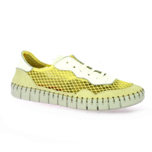 Fabiolas Baskets cuir veloursjaune