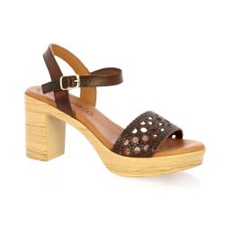 Eva frutos Nu pieds cuirmarron