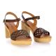 Eva frutos Nu pieds cuirmarron