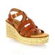 Eva frutos Nu pieds cuircognac