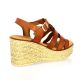 Eva frutos Nu pieds cuircognac