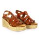 Eva frutos Nu pieds cuircognac