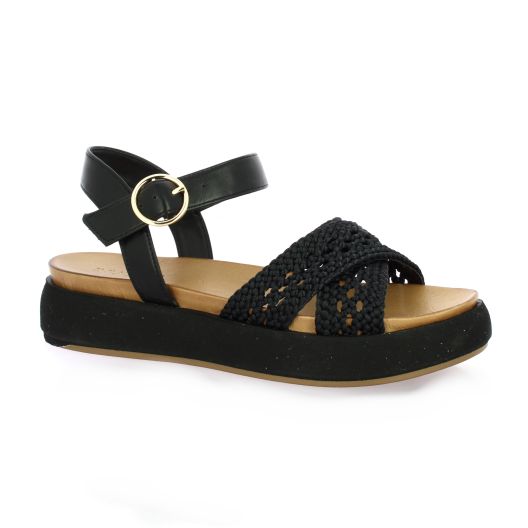 Inuovo Nu pieds cuirnoir