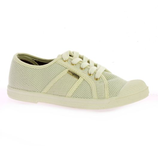 Les tropeziennes Baskets toile pailletteblanc