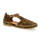 Coco abricot Nu pieds cuir velours léopard