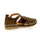Coco abricot Nu pieds cuir velours léopard