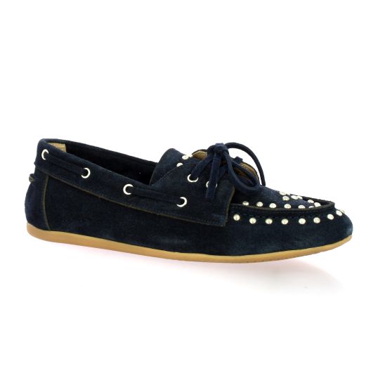 Reqins Mocassins cuir veloursmarine