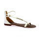 Gianni crasto Nu pieds cuir blanc