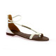 Gianni crasto Nu pieds cuir blanc