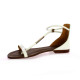Gianni crasto Nu pieds cuir blanc