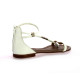 Gianni crasto Nu pieds cuir blanc