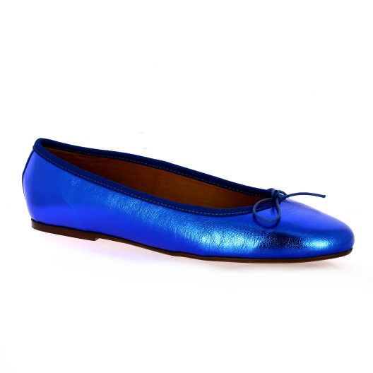 Gianni crasto Ballerines cuir laminé bleu
