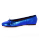Gianni crasto Ballerines cuir laminé bleu