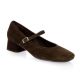 Reqins Ballerines cuir veloursmarron
