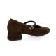 Reqins Ballerines cuir veloursmarron