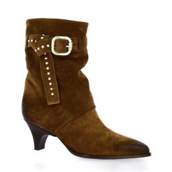 Mimmu Boots cuir velourscognac