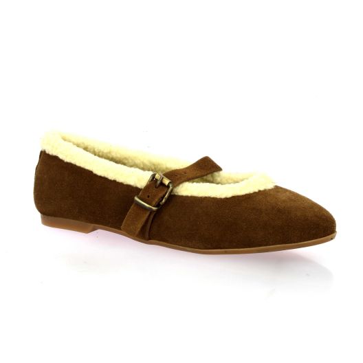 Mimmu Ballerines cuir velourscognac