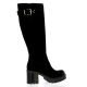 Spaziozero Bottes cuir veloursnoir
