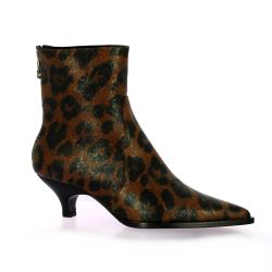 Longtime Boots cuir veloursleopard