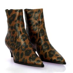 Longtime Boots cuir veloursleopard