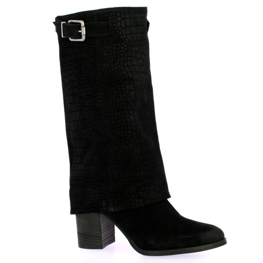 Pao Bottes cuir veloursnoir