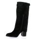 Pao Bottes cuir veloursnoir
