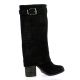Pao Bottes cuir veloursnoir