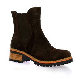 Coco abricot Boots cuir velourschocolat