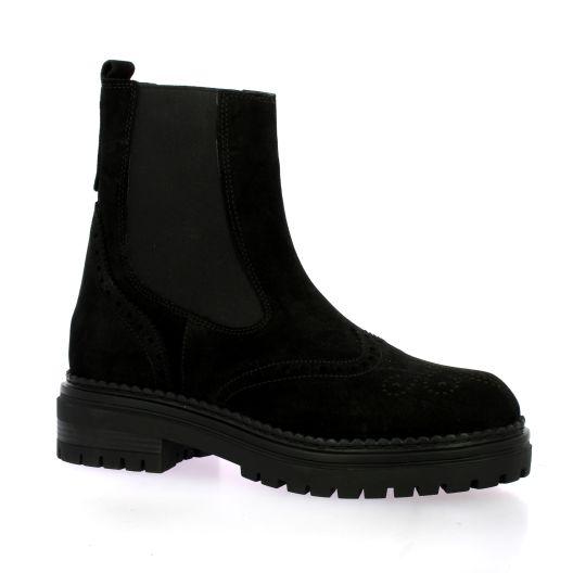 Coco abricot Boots cuir veloursnoir