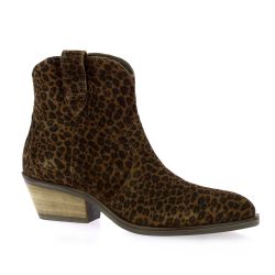 Reqins Boots cuir veloursleopard