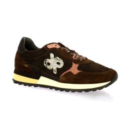 Reqins Baskets cuir veloursmarron