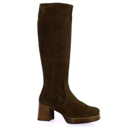 Patricia miller Bottes cuir veloursmarron