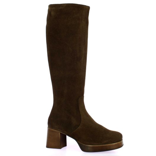 Patricia miller Bottes cuir veloursmarron
