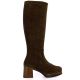 Patricia miller Bottes cuir veloursmarron