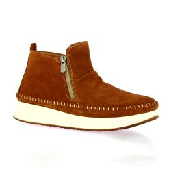 Madory Boots cuir velourscognac