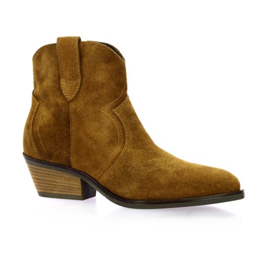 Reqins Boots cuir velourstabac
