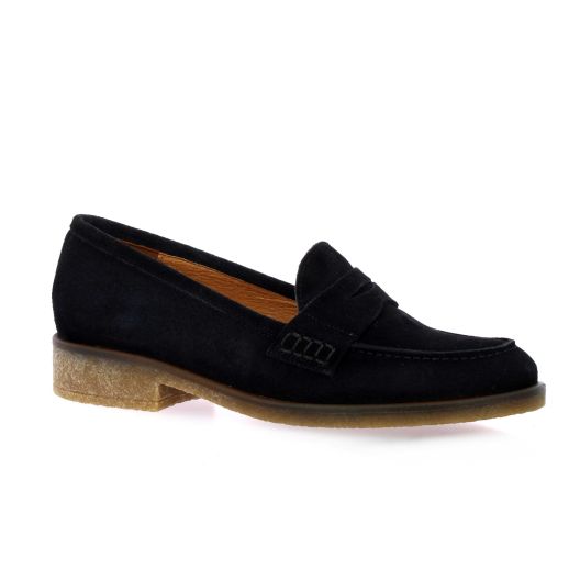 Pao Mocassins cuir veloursmarine
