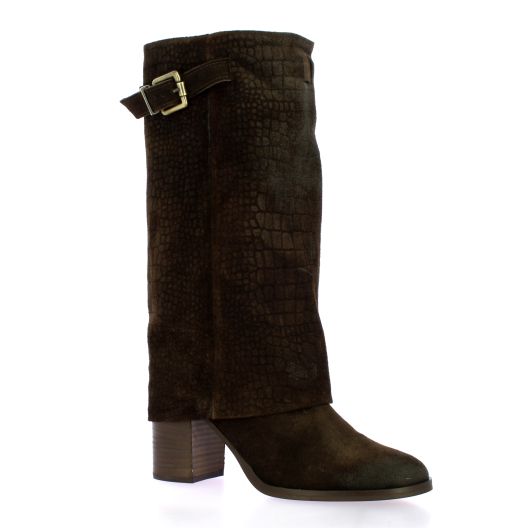Pao Bottes cuir crocomarron
