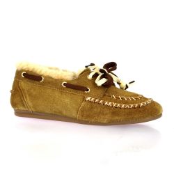 Poelman Mocassins cuir velourscamel