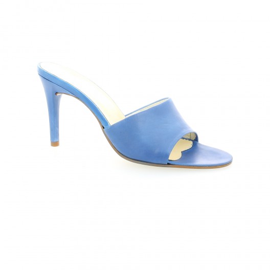 Elizabeth stuart Nu pieds cuir bleu