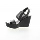 Elizabeth stuart Nu pieds cuir noir